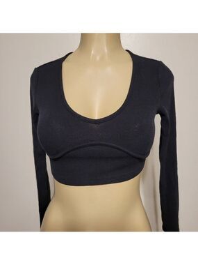 Garage Black Long Sleeve Croptop Summer Y2K